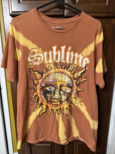 Sublime Band T Shirt-size Medium Brown Tie Dye Yellow - Picture 1 of 3