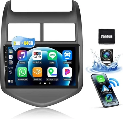 Car Stereo Radio CarPlay Android 13 64G For Chevrolet Aveo Chevy Sonic 2012-2016 Foto 1 de 4