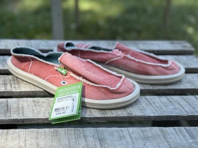 Zapatos planos Sanuk Donna de tela de cáñamo sin cordones desgastados para mujer 6 nuevos con etiquetas Foto 1 de 4