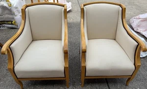 Set of 2 Biedermeier Art Deco Armchairs Chairs Mid-Century - Picture 1 of 18