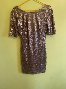 Ark & Co Women’s Bronze Sequin Dress Size Medium Mid Arm Length - Picture 1 of 6