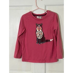 Hanna Andersson Pink Wolf Long Sleeve Girls Shirt Size 5 - Picture 1 of 4