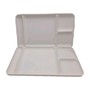 Vintage Tupperware Divided Food Lunch Trays, Set of 2, White Cream C3 - Picture 1 of 5