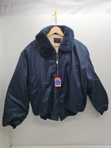 Wear-Guard 333 Bomber Jacket Mens XXXL Vtg NOS Sherpa Lined Made in USA Navy - Picture 1 of 10