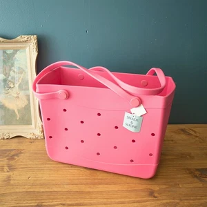 Shade & Shore EVA Beach Tote Bog Style Bag Pink - Picture 1 of 7