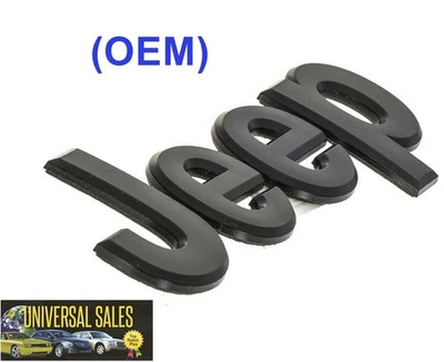 JEEP EMBLEM BADGE NAMEPLATE BLACK HOOD GRAND CHEROKEE 2011-2022 NEW 68309841AA - Image 1 of 4