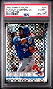 2019 Topps Chrome VLADIMIR GUERRERO JR Rookie X-Fractor #201 Blue Jays PSA 10 - Picture 1 of 2