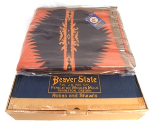 Pendleton Beaver State Saguaro Wool Robe Blanket 64" x 80" New In Box Tags Brown - Picture 1 of 23