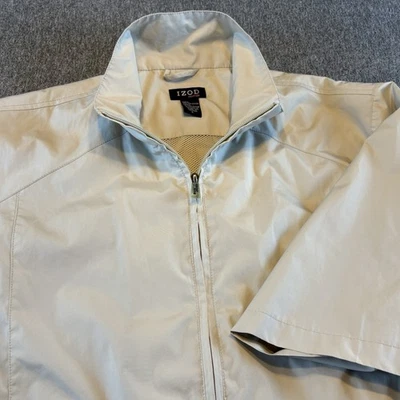 IZOD XFG Golf Windbreaker Pullover 1/2 Zip Mens L Red Short Sleeve Performance - Image 1 of 4