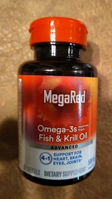 Aceite de krill Omega-3 MegaRed Advanced 4 en 1 - 500 mg, 80 cápsulas blandas Foto 1 de 4