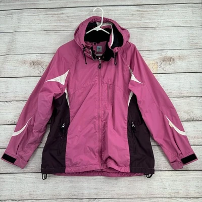 Vintage Y2K Obermeyer Dual Zipper Hooded Ski Snowboard Jacket Women's 14 Pink - Image 1 of 4