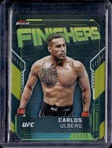 2025 Topps Finest UFC #FN-12 Carlos Ulberg Finishers Yellow Refractor 14/75 - Picture 1 of 2