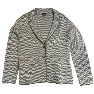 TALBOTS Gris Espiga Suéter Chaqueta Botón Cárdigan 100% Lana Merino MEDIANO Foto 1 de 4