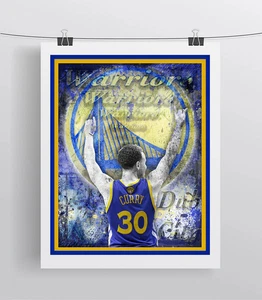 Poster Golden State Warriors Steph Curry, stampa Warriors, arte Warriors spedizione gratuita - Foto 1 di 3
