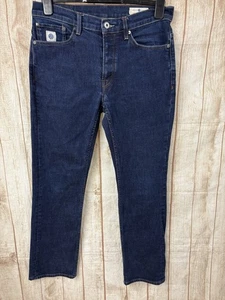 Pretty Green Herren Jeans Blau Burnage Regular Denim Knopf W30 L30 Oasis Liam - Bild 1 von 24