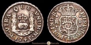 Felipe V. 1745. México. M. 1 real. (AC.522). Columnario. Atractiva. Escasa. 3,3 - Imagen 1 de 3