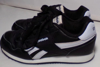 Boys' Reebok black and white classic winter sneakers size 13 good condition - Image 1 of 4