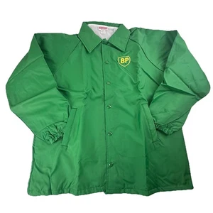 VTG Green BP Logo Jacket Gas Station Attendant Workwear Coat Men's L USA Made - Picture 1 of 13