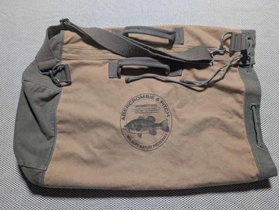 Vntg Abercrombie & Fitch Canvas Large Mouth Bass Travel Rucksack Duffel Bag Rare - Image 1 of 4