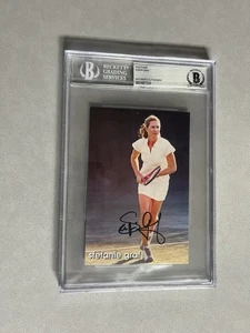 Steffi Graf signed encapsulated Promo Card Beckett BAS COA slab 4x6 Tennis Hot! - Bild 1 von 2