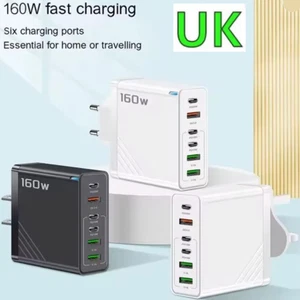 160W Fast Charger 6-Port USB-C PD Type-c Charger Wall UK plug Adapter for Iphone - Picture 1 of 17