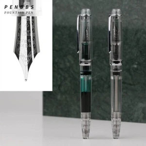 Penbbs 268 Acrylic Transparent Vacuum Filling Fountain Pen Fine Nib F Office New - Picture 1 of 11