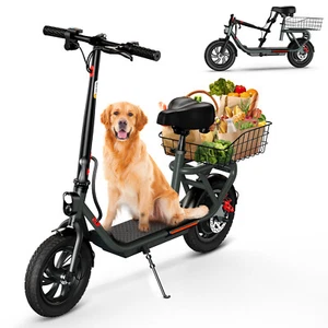 NEW 12" Electric Scooter for Adults Foldable Peak 650W motor E-Scooter with Seat - Picture 1 of 13