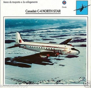 AVIAZIONE CANADAIR C-4 NORTH STAR CANADA AERONAUTICA DETTAGLI SUL RETRO SCHEDA - Picture 1 of 1