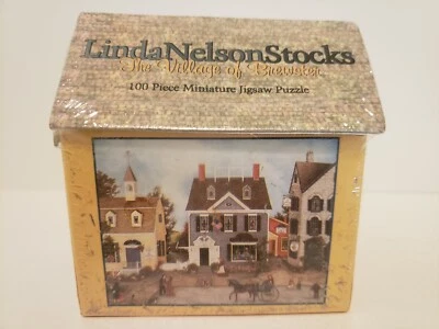 Vintage Linda Nelson Stocks THE VILLAGE OF BREWSTER 100 Piece Miniature Puzzle - Image 1 of 4