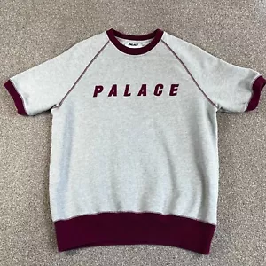 Palace Sweatshirt Mens M Medium Grey Short Sleeve Crew Neck Spell Out Skater - Picture 1 of 10