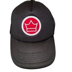 Cappello berretto camionista in schiuma grigio marrone bianco su nero logo corona snapback usato in ottime condizioni - Foto 1 di 8