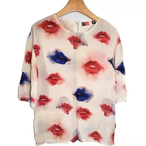 Camisa Top Mujer 100% Seda Talla S Manga Corta SCB702 - Imagen 1 de 5