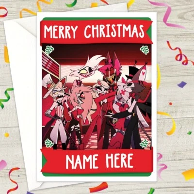 CARDTAILOR HAZBIN HOTEL Personalised CHRISTMAS Card - xmas musical vaggie alastor