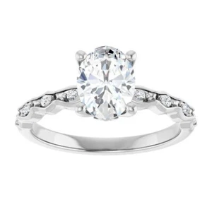 1 ct Oval Cut D-VVS1 Moissanite Wedding Engagement Ring S925 Sterling Silver - Picture 1 of 12