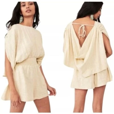 Nuevo con etiquetas Mameluco Free People Pietro Tie Back Neutro Talla M Foto 1 de 4