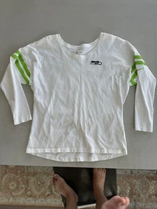 Nike Seattle Seahawks Women's NFL White Tee T Shirt Emerald City Size Large (K) - Picture 1 of 8
