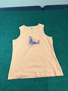 women's sleeveless acitve wear tank top Columbia Size L Orange color butterfly - Picture 1 of 7