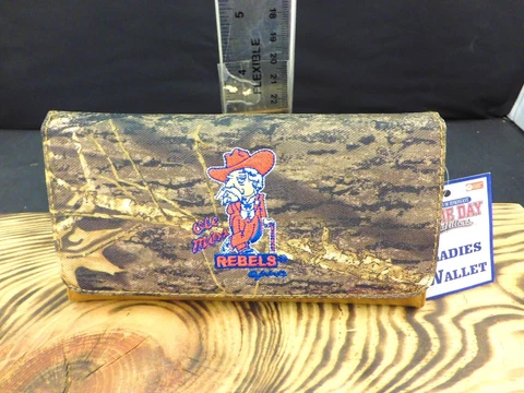 Ole Miss Rebels Embroidered Wallet Removable Checkbook Holder Ladies Colonel Reb Cover