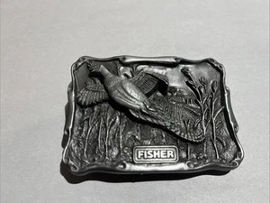 Fisher Belt Buckle Mens Limited Edition Flying Pheasant 1988 USA #789 of 1250 - Picture 1 of 8