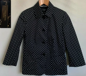 Neu mit Etikett! TALBOTS SCHWARZ WEISS GEPUNKTET BAUMWOLLE STRETCH GEFÜTTERT JACKE MANTEL TOP 18 L A+ - Bild 1 von 18