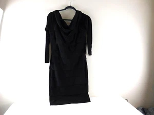 WHITE HOUSE BLACK MARKET Women's 12 Black Pleated Slimming Lined Dress NWT $160 - Picture 1 of 9