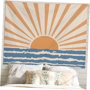  Boho Sun Tapestry Wall Hanging for Bedroom Aesthetic, Bohemian Vintage 70s  - Picture 1 of 7