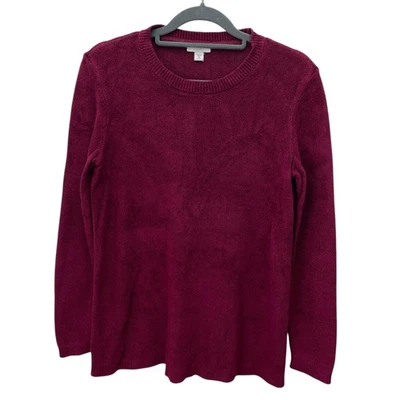 J. Jill Women’s Petite XS Chenille Sweater in Burgundy Crewneck, Long Sleeve - Image 1 of 4