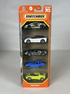 2022 Matchbox MBX Exotic 5-Pack - Lamborghini, Corvette, Jaguar, Lotus, Ford GT - Picture 1 of 5