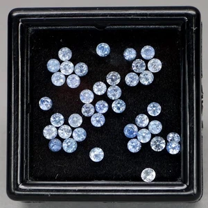 Corte Diamante Redondo 2.1-2.3mm.Aciano Natural Zafiro Azul Ceilán 40 Piezas/1.85Ct - Imagen 1 de 6