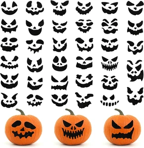 35 Piezas Pegatinas Decoración Calabaza, Parche Halloween Jack-O-Lantern Cara Artesanía Sti - Imagen 1 de 7