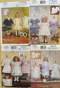 4 Vogue Nähen Ptns ~ Erbstück Kleidung ~ 18" Puppe ~ 7350 + 7442 + 7532 + 7244 ~ UC/FF ~ Layton ~ ANSEHEN! - Bild 1 von 1