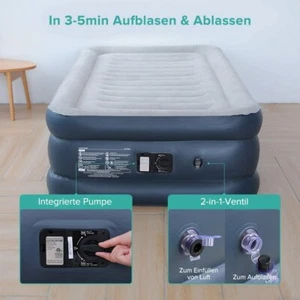 Aufblasbare Matratze, Luftbett mit eingebauter elektrischer Pumpe 203×99×46cm - Bild 1 von 8