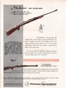 1964 Firearms International Musketeer Bolt-action Rifle Print-Ad / Carbine - Picture 1 of 1