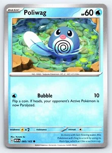Tarjeta Pokémon Poliwag 060/165 Común Escarlata y Violeta 151 - Casi Nueva - Imagen 1 de 5